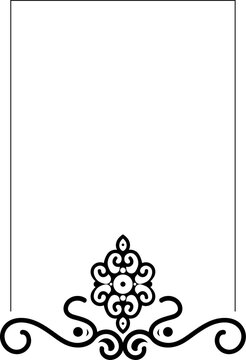 recommend clip art: Black and white abstract vertical frame with decorative flowers. Copy space. Vector clip art.