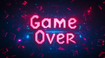 abstract Animation of game over text background.