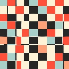 Fototapeta premium Abstract pattern of overlapping squares in various colors.