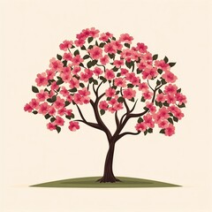 Springtime flowering tree illustration.
