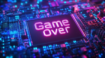 abstract Animation of game over text background.