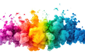 Fototapeta premium color explosion in rainbow paint isolated on white or transparent background