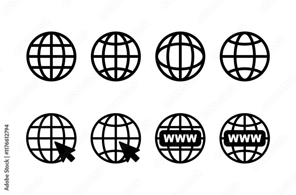Wall mural web icon vector isolated on white background. website vector icon. internet world vector