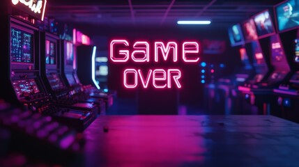 Fototapeta premium abstract Animation of game over text background.