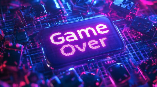 abstract Animation of game over text background.