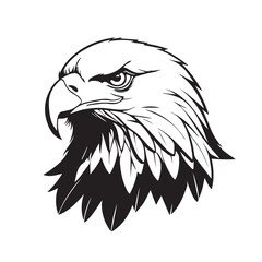 Black and white eagle Vector Illustration