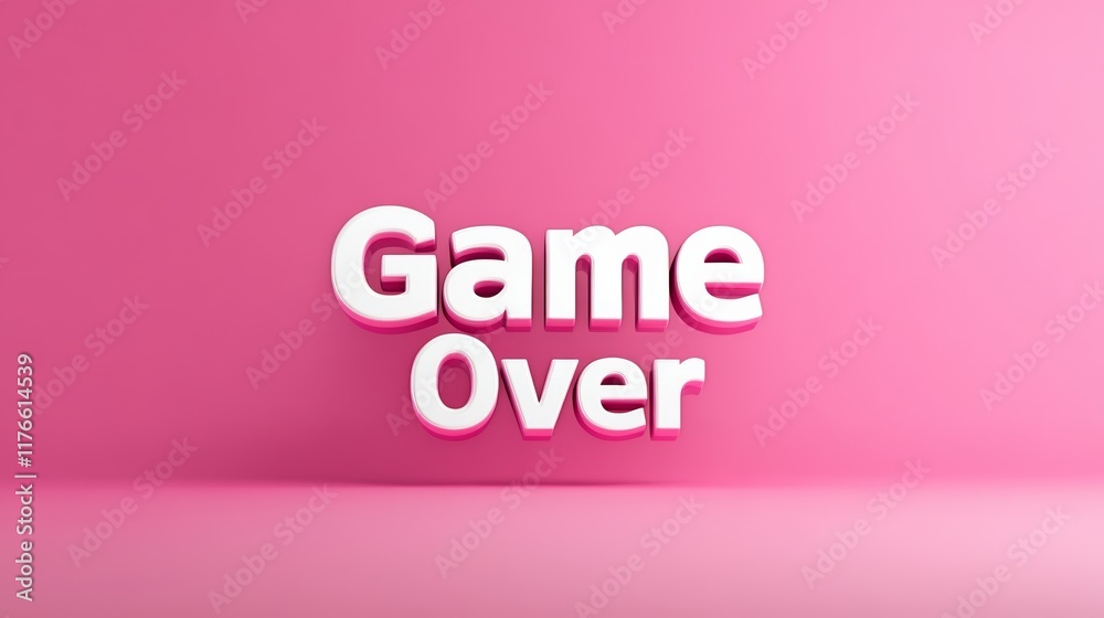 Fototapete abstract animation of game over text background.