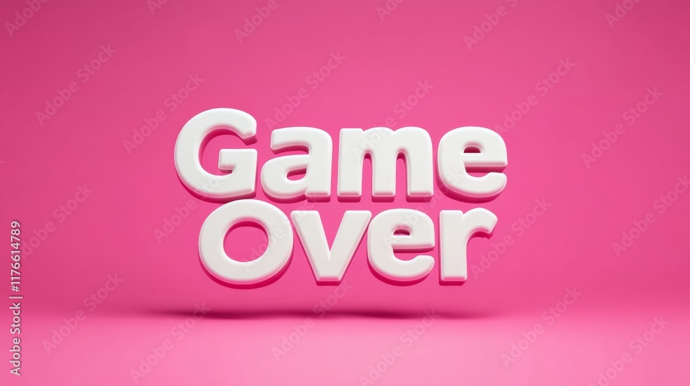 Fototapete abstract animation of game over text background.