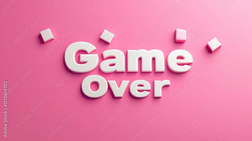 Fototapete abstract animation of game over text background.