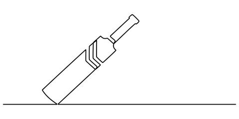 professional cricket bat continuous single one line drawing art vector design, Competitive sport concept. Dynamic single line draw design for advertisement poster pro vector illustration outline. 