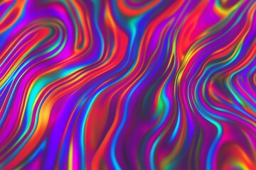 Obraz premium Neon Wave Pattern with Vibrant Light Trails on a Dark Background