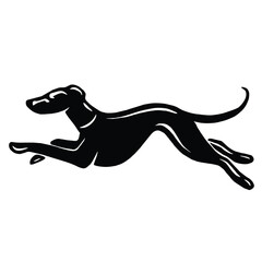 fast dog runner vector silhouette shape
