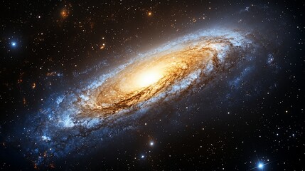 Obraz premium Spiral galaxy in deep space, cosmic background, stellar formation