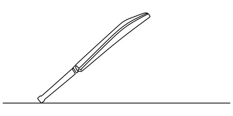 professional cricket bat continuous single one line drawing art vector design, Competitive sport concept. Dynamic single line draw design for advertisement poster pro vector illustration outline. 