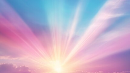 Obraz premium Silhouettes of crucifix symbol with bright sunbeam on the colorful sky background