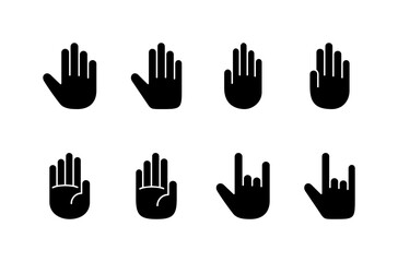 Hand icon vector isolated on white background. Hand gesture. hand stop
