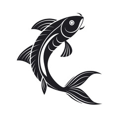 Fototapeta premium Elegant Black and White Fish Silhouette Design