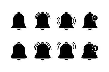 Bell Icon vector isolated on white background. Notification symbol. Bell vector icon