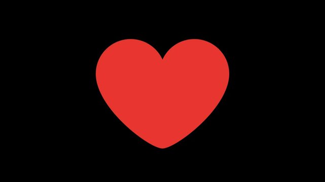 Happy Valentine's Day inscription inside red and pink heart. Romantic design template to celebrate 14 February. Animated design element for postcard, banner. Transparent background with alpha channel.