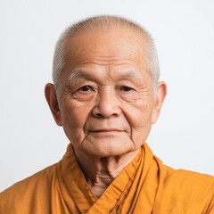 Obraz premium Serene face of an elderly monk