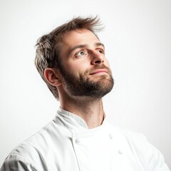 Obraz premium Professional chef posing in studio lighting