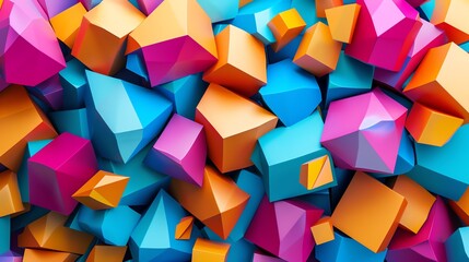 An abstract background with colorful 3D blocks.