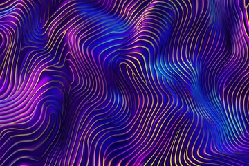 Fototapeta premium Neon Wave Pattern with Vibrant Light Trails on a Dark Background