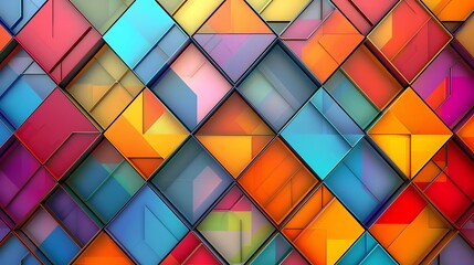 A colorful abstract background with a grid of squares in various colors.