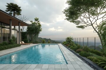 Obraz premium A luxurious rooftop swimming pool (4)