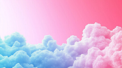 Vibrant blue and pink clouds against a gradient sky background.