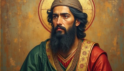 Fototapeta premium Traditional Islamic Art with Hazrat Ali’s Portrait