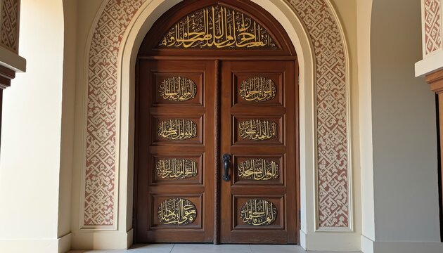 Sacred Mosque Doors Framed with Hazrat Ali&rsquo;s Calligraphy