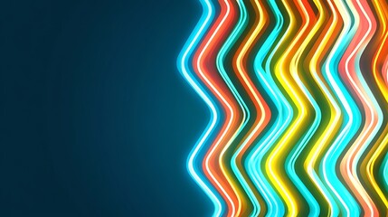 Fototapeta premium Abstract Colorful Zigzag Neon Lines Design