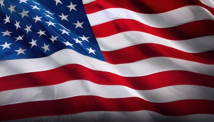 Obraz premium Waving American Flag, USA Stars Stripes - Patriotism