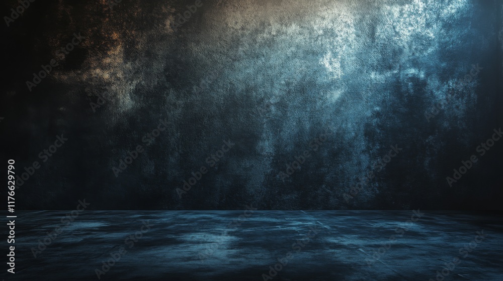 Poster a dark, textured backdrop with a reflective surface, evoking a mysterious and atmospheric setting.