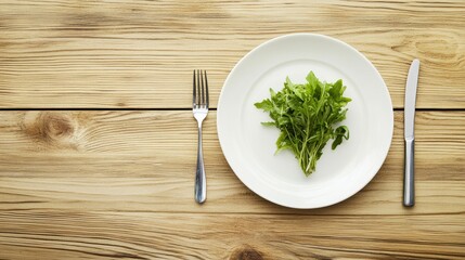 Minimalist Cuisine on White Plate in Casual Dining Setting