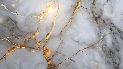 A close-up of white marble with gold veining.