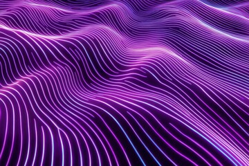 Fototapeta premium Neon Wave Pattern with Vibrant Light Trails on a Dark Background
