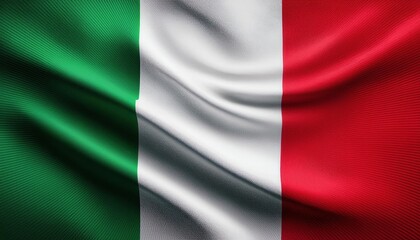 Italian Flag: Waving Fabric Texture - Patriotic imagery