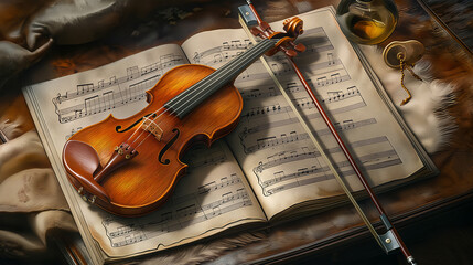 Elegant Violin and Bow