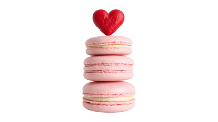 Pink Macarons with Heart: Sweet Valentine's Day Treat