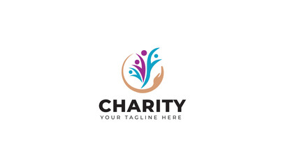 Social logos and charity for children, Education logo with love design, Donation logo