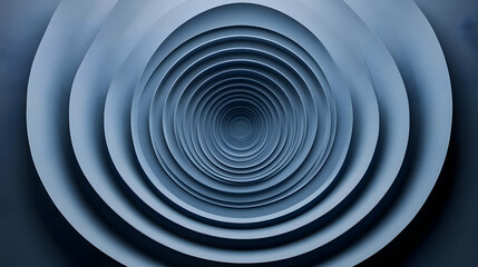 Abstract 3D Blue Concentric Circles Background Image