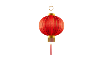 Crimson Chinese Lantern: Festive Symbol of Good Fortune 