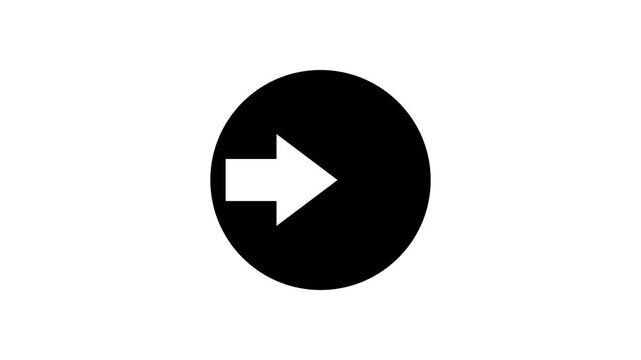 Animated Abstract beautiful neon arrow icon. Wright arrow icon animation. 4k video footage.