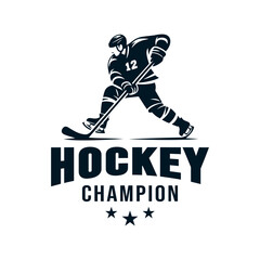 Fototapeta premium hockey sport logo design vector template illustration