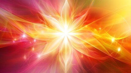 Obraz premium Abstract Floral Design In Warm Hues Of Red Orange And Yellow