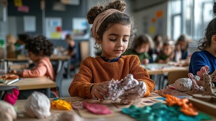 International Education Day: Students in a classroom engaging in hands-on activities.