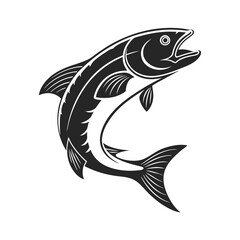 Fototapeta premium Elegant Black and White Fish Silhouette Design