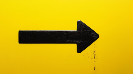 Black directional arrow isolated